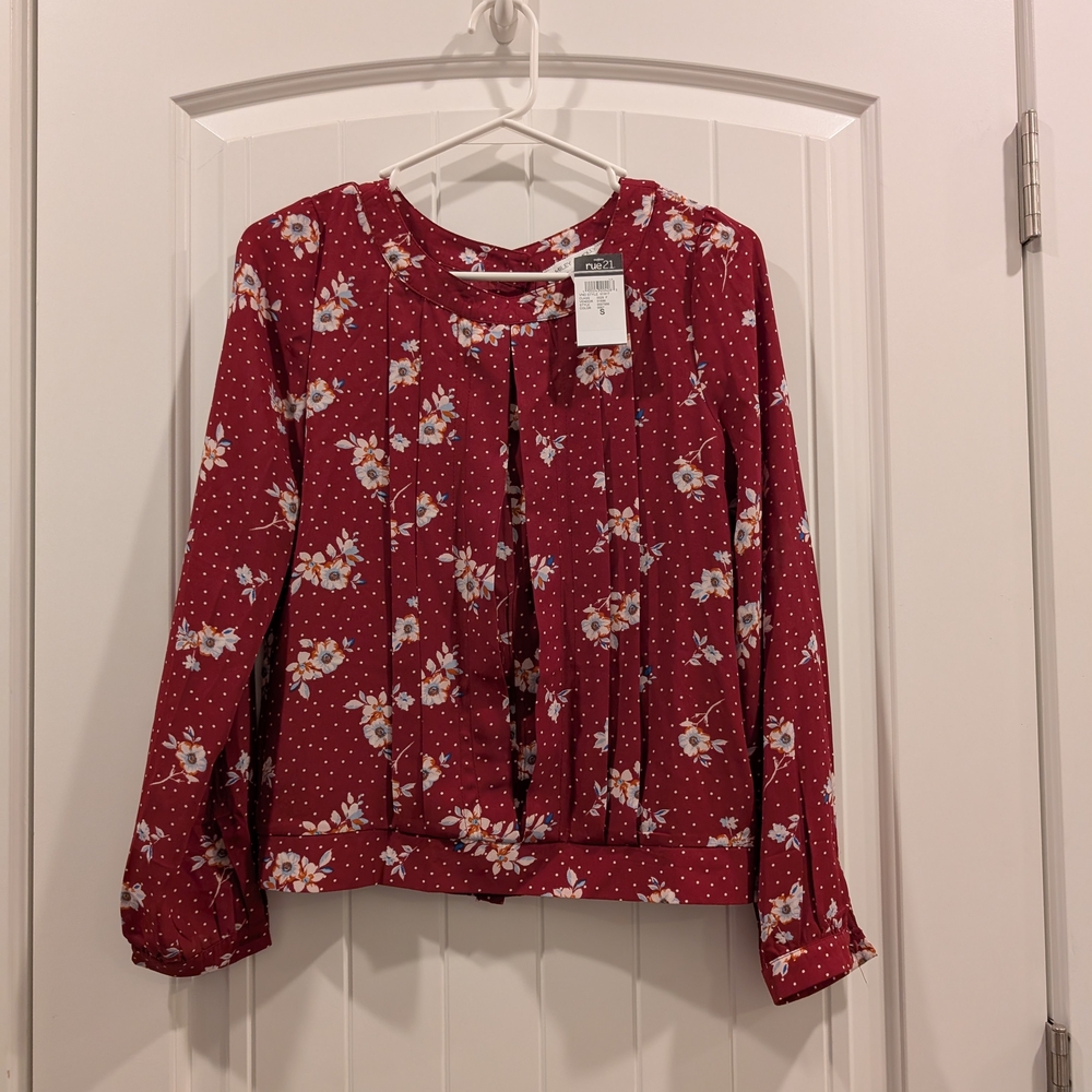 3 For $18 Rue21 Burgundy Floral Blouse